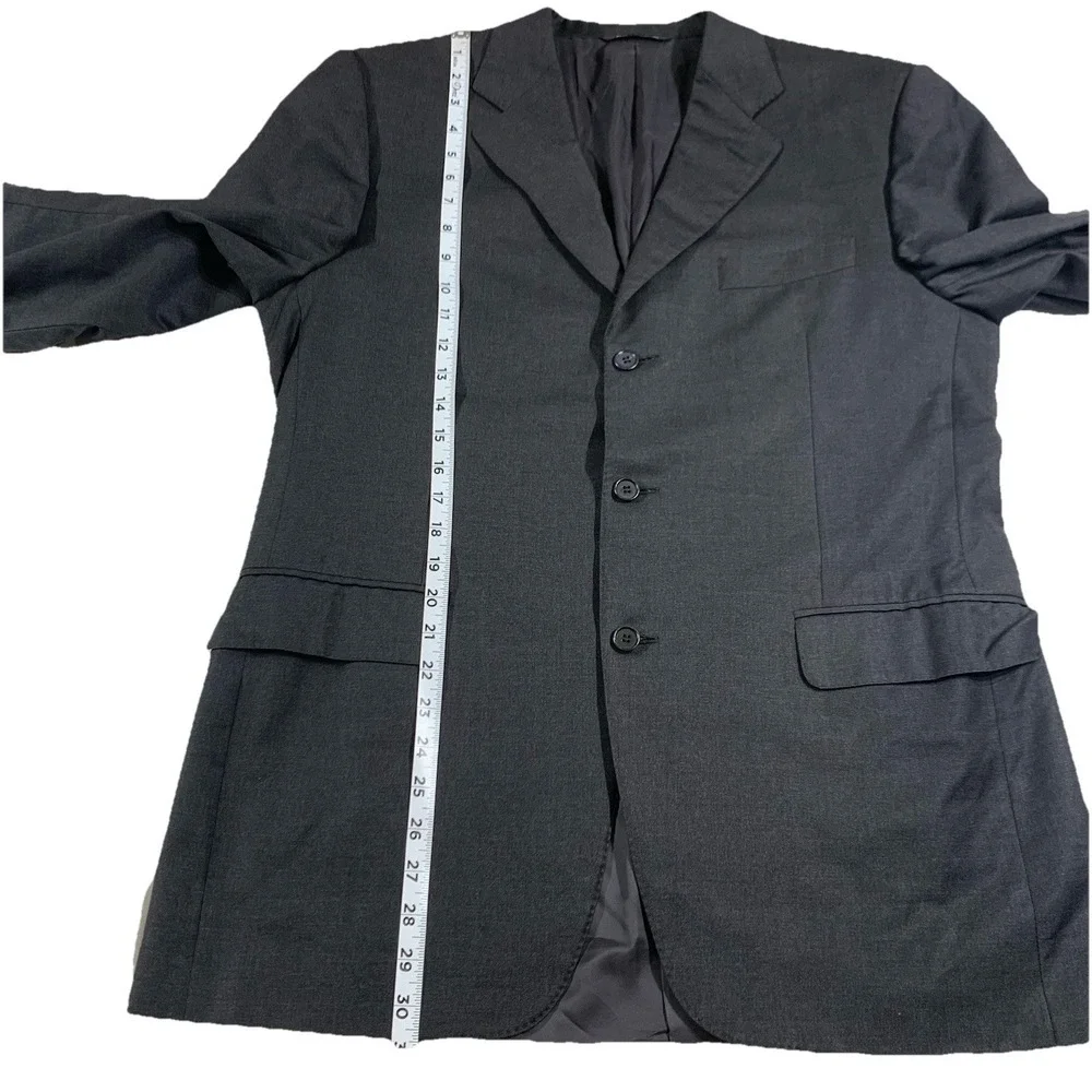 Canali Loro Piana Tasmanian Super 120s Wool Blazer Mens US 42R Dark Gray Italy‎